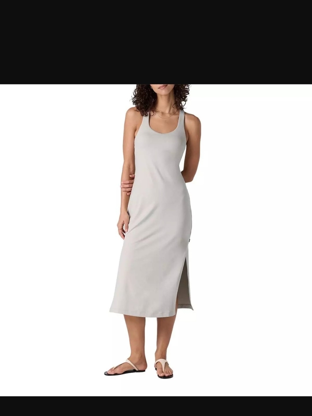 Vuori Halo Raceback Dress In Ecru Heather